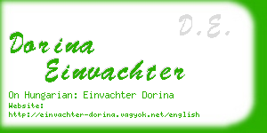 dorina einvachter business card